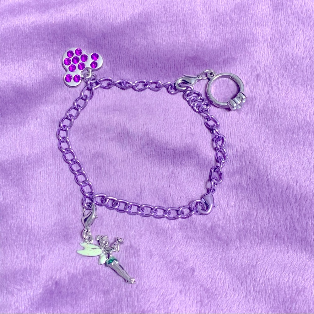 Y2K Purple Tinker Bell Charm Bracelet (from Disney World) 💜